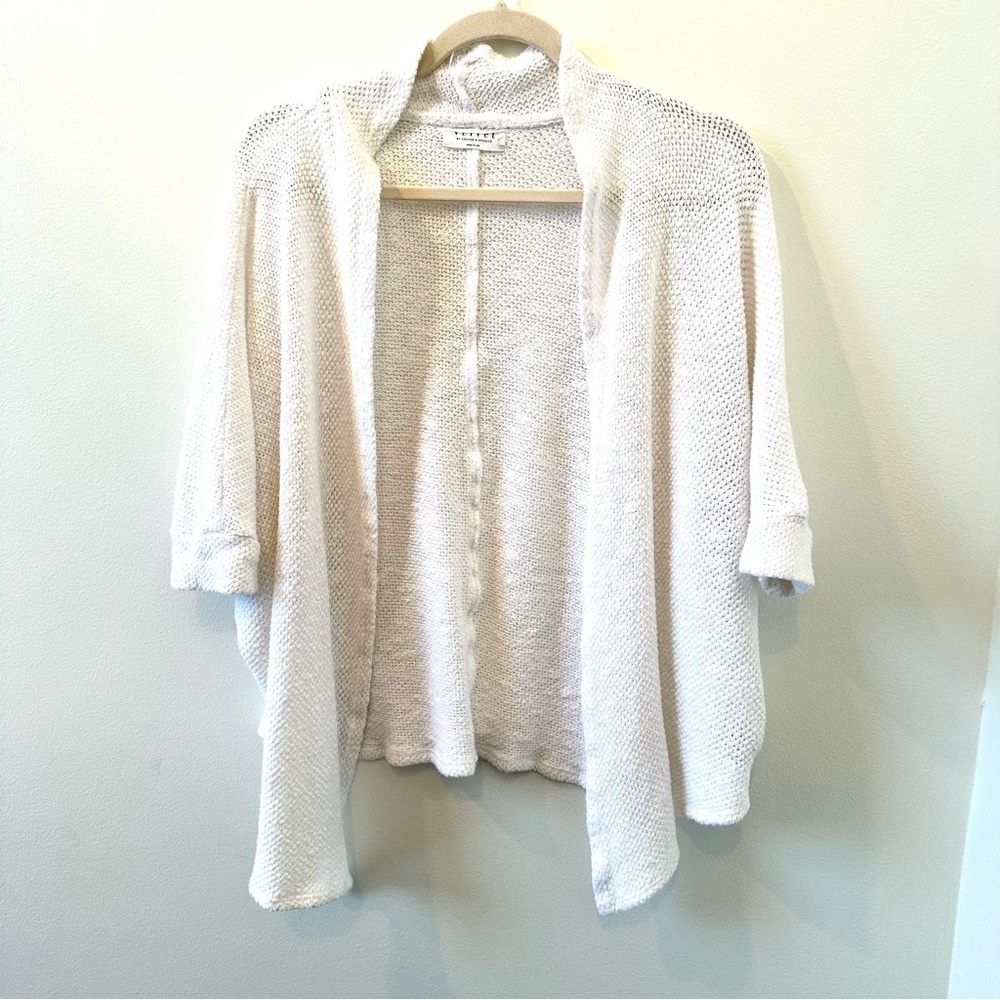 Velvet by Graham & Spencer white cotton/viscose blend cardigan size small